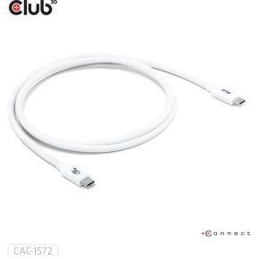 CLUB3D USB 80Gbps Certified 240W 8K240Hz Type-C® 1.2m / 3.94ft White Cable
