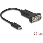DeLOCK 64307 seriële kabel Zwart 0,25 m USB Type-C RS-232