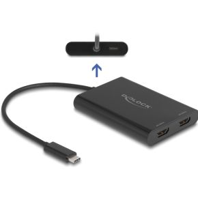 DeLOCK 64309 video kabel adapter 0,2 m USB Type-C HDMI + USB Type-C Zwart