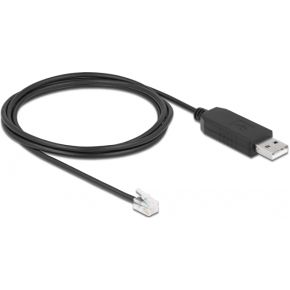 DeLOCK 66734 tussenstuk voor kabels RJ-9 USB 2.0 Type-A Zwart