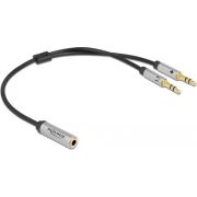 DeLOCK 66740 audio kabel 0,25 m 3.5mm 2 x 3.5mm Zwart, Zilver