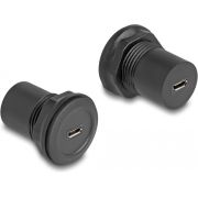 DeLOCK 66743 tussenstuk voor kabels USB 2.0 Type Micro-B Zwart
