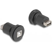 DeLOCK 66744 tussenstuk voor kabels USB 2.0 Type-B USB 2.0 Type-A Zwart