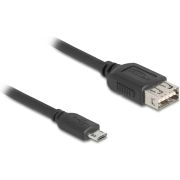 DeLOCK 81520 USB-kabel USB 2.0 3 m Micro-USB B USB A Zwart