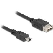 DeLOCK 81522 USB-kabel USB 2.0 0,2 m Mini-USB B USB A Zwart