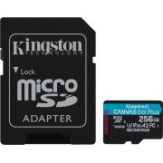Kingston Technology 256GB microSDXC Canvas Go! Plus Gen4 200MB/s A2 U3 V30 kaart + adapter