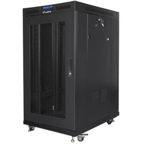 Lanberg FF01-8022-23BL rack 22U Vrijstaande rek Zwart