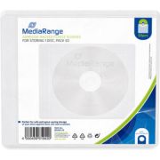 MediaRange BOX69-50 CD-doosje Opbergmap/sleeve 1 schijven Doorschijnend, Wit