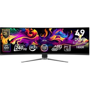 MSI MPG 491CQPX QD-OLED 49  Dual Quad HD 240Hz Curved Gaming Monitor
