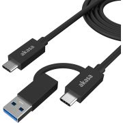 Akasa AK-CBUB65-10BK USB-kabel 1 m USB C USB A/USB C Zwart