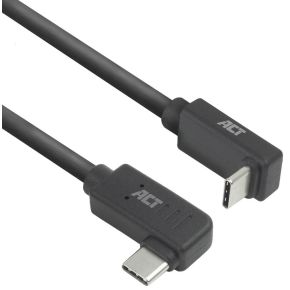 ACT USB 3.0 10Gbps 60W USB Type-C (haaks horizontaal) - USB Type-C (haaks verticaal) 2m
