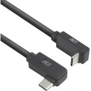 ACT USB 3.0 10Gbps 60W USB Type-C (haaks horizontaal) - USB Type-C (haaks verticaal) 2m