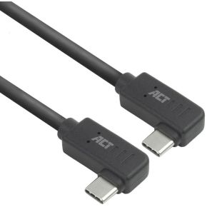 ACT USB 3.0 10Gbps 60W USB Type-C (haaks horizontaal) - USB Type-C (haaks horizontaal) 0.5m