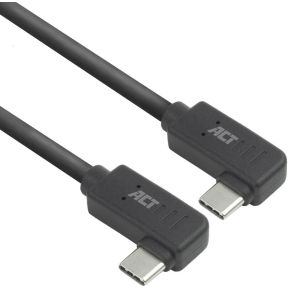 ACT USB 3.0 10Gbps 60W USB Type-C (haaks horizontaal) - USB Type-C (haaks horizontaal) 2m