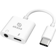 Akasa AK-CBCA30-08WH tussenstuk voor kabels USB Type-C USB Type-C +3.5mm Jack Wit