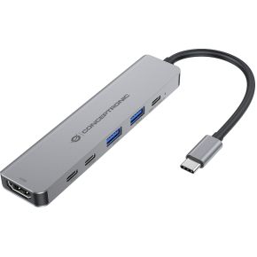 Conceptronic DONN33G laptop dock & poortreplicator Bedraad USB 3.2 Gen 1 (3.1 Gen 1) Type-C Zilver