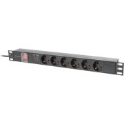 Lanberg PDU-06F-0200-BK energiedistributie 6 AC-uitgang(en) 1U Zwart