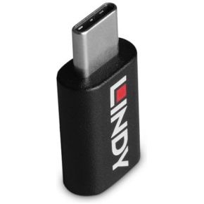 Lindy 71265 tussenstuk voor kabels USB Type C Datablocker Zwart