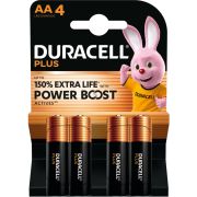Duracell Plus AA Alkaline Batterijen 4-pack