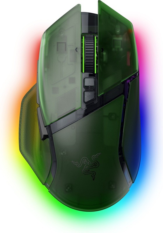 Razer Basilisk V3 Pro 35K Phantom Special Edition Transparant Groen Gaming muis