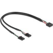 DeLOCK Kabel USB 2.0 Pfostenbuchse 2.54 mm 10 Pin zu 2 x 2.0 2.54 4