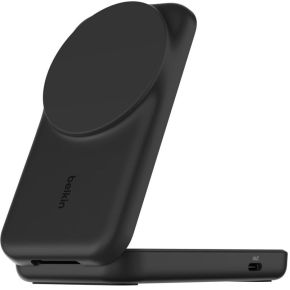Belkin UltraCharge 25w Qi2 2in1 Magnetic Charger plus USB-C EU Black Square Binnen