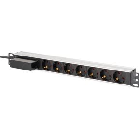 Digitus DN-95439 energiedistributie 7 AC-uitgang(en) 1U Zwart, Zilver