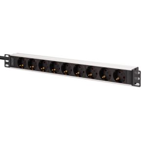 Digitus DN-95440 energiedistributie 9 AC-uitgang(en) 1U Zwart, Zilver