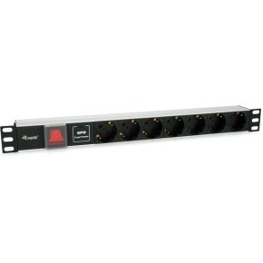 Equip 333309 energiedistributie 7 AC-uitgang(en) 1U Zwart, Zilver