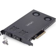StarTech.com Dual-Bay M.2 NVMe SSD naar PCIe x8, Verwijderbare Mobiele Rack, PCIe Bifurcation Vereis