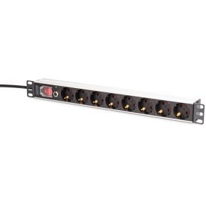 Digitus DN-95436 energiedistributie 8 AC-uitgang(en) 1U Zwart, Zilver