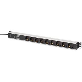 Digitus DN-95438 energiedistributie 9 AC-uitgang(en) 1U Zwart, Zilver