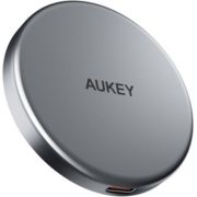 AUKEY MagFusion Aura Magnetic 15W Mobiele telefoon Zilver USB Draadloos opladen Snel opladen Binnen