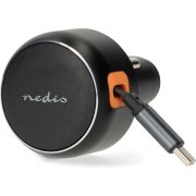 Nedis Autolader | 30 W | 2.4 / 3.0 A | Outputs: 1 | USB-C intrekbare kabel | 0.70 m | Automatische Voltag