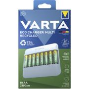 Varta Eco Charger Multi Recycled + 8 x 2100 mAh AA 57682 101 121 batterij-oplader