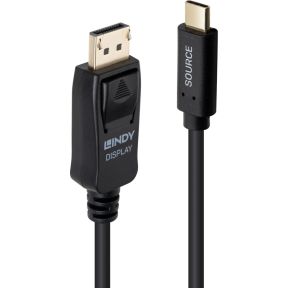Lindy 43501 video kabel adapter 2 m USB Type-C DisplayPort Zwart