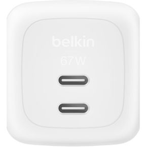 Belkin CARGADOR 67W DUAL USB-C WITH PPS WH Universeel Wit AC Snel opladen Binnen