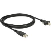 DeLOCK 2m USB 2.0 USB-kabel USB A USB B Zwart