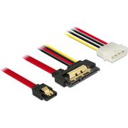 DeLOCK 85230 SATA-kabel 0,3 m SATA 7-pin + Molex (4-pin) SATA 22-pin Zwart