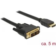 DeLOCK 85586 video kabel adapter 5 m DVI-D HDMI Type A (Standaard) Zwart
