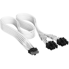 Corsair 12V-2x6 to 2x 8-pin (6+2 split) PCIe Cable, White