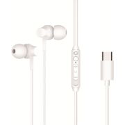 Conceptronic BRENDAN03W hoofdtelefoon/headset Bedraad In-ear Oproepen/muziek USB Type-C Wit