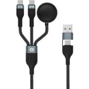 Conceptronic ETTA08B15 USB-kabel USB 2.0 1,5 m USB A 2 x USB C Zwart