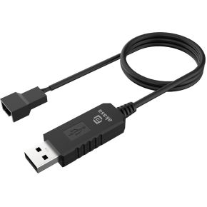 Akasa AK-CBFA10-60BK tussenstuk voor kabels 3-pin or 4-pin USB Type-A Zwart