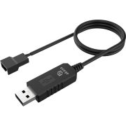 Akasa AK-CBFA10-60BK tussenstuk voor kabels 3-pin or 4-pin USB Type-A Zwart