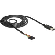 DeLOCK 1.8m USB2.0-A/TTL 6-p USB-kabel 1,8 m USB A Zwart