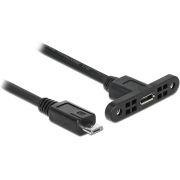DeLOCK 1m, 2xUSB2.0 Micro-B USB-kabel USB 2.0 Micro-USB B Zwart
