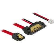 DeLOCK 85238 SATA-kabel 0,1 m SATA 7-pin + Molex (4-pin) SATA 22-pin Zwart