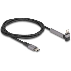DeLOCK 85405 Lightning-kabel 1,5 m Zwart, Grijs