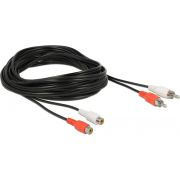 DeLOCK 85807 audio kabel 5 m 2 x RCA Zwart, Rood, Wit